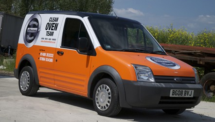 Half Wrapped van with vinyl cut lettering